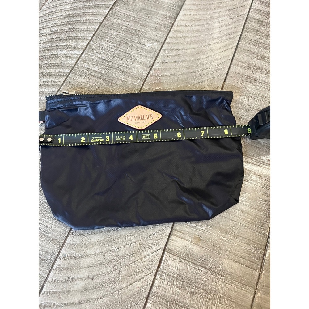 MZ Wallace Black Nylon Small Cosmetic Pouch Makeup Bag Zip Top Travel Organizer
